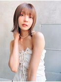 銀座　LIBERTE透明感ベージュ×外ハネボブ