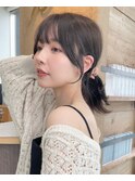 韓国×顔まわりカット×レイヤーカット×グレージュ