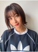 レイヤーボブ大人ショートボブ透明感グレージュ暗髪20代30代人気
