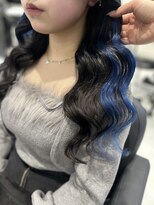 ヘアーデザイン ジェルム(Hair Design germe)&nbsp;黒×青 イヤリングカラー / YUDU