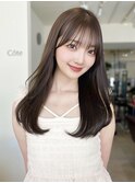 美髪レイヤーカット/顔まわりレイヤー/ストレートロングレイヤー