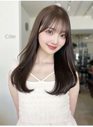 美髪レイヤーカット/顔まわりレイヤー/ストレートロングレイヤー