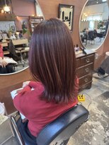 チャプター 問屋町(chapter) 透明感ケアカラーカシスピンクブラウン顔まわりレイヤーカット