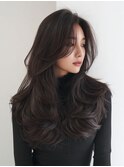 小顔効果◎韓国風艶カラー×くびれレイヤーカット