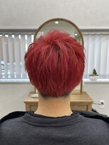イツキ ヘアーデザイン(ITSUKI hair design)&nbsp;スタイリング簡単メンズカット赤カラー