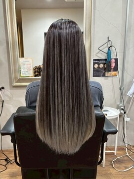 ヘアプレイスソル (HAIR PLACE SoL) ハイライトカラー/ミルクティーアッシュ/ストレートヘア
