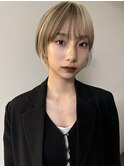 ローライトカラーショートボブデザインカラーレイヤーカット