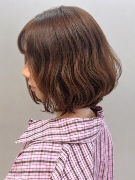 オンフ(ONFFO) マロンベージュ 波巻きボブ 20代 30代 美髪 髪質改善