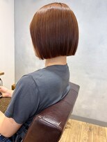 エミス バイ メルト 吉祥寺(emis by melt)&nbsp;【吉田】ブリーチなしダブルカラー暖色切りっぱなしボブオレンジ