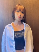 棗&nbsp;田辺／オレンジブラウンの丸みボブ