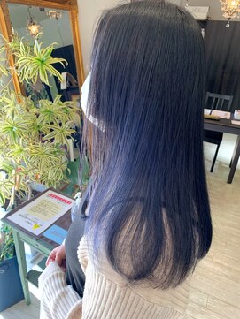 マイ ヘア デザイン 岡崎(MY hair design) 暗くても透けるダブルブルーカラー