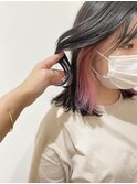 コントラスト効いたインナーカラー