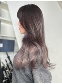 ラベンダーロング_アースカラーくびれヘアツートン_ba377323