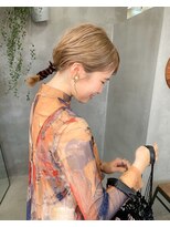 テトヘアー(teto hair)&nbsp;結婚式　ヘアアレンジ　リボンアレンジ　ブロンド　外国人風