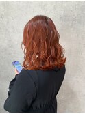 ハイライトカラーミディアムヘアグレージュカラーデザインカラー