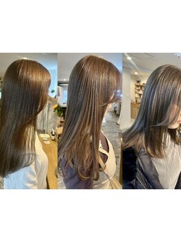 頭皮・髪をいたわるINOAオイルカラー。長持ちする艶、くり返す度深まる透明感。グレイカラーも◎