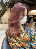 バレイヤージュコントラストハイライトミルクティーベージュ