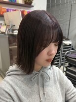 コース(co-th.) 切りっぱなしボブラベンダーカラーブリーチ無し×小野ふゆり