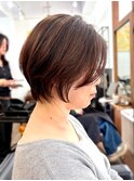 40代50代60代/脱白髪染め白髪ぼかしハイライト/ショートボブ