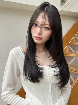 バイオレット 表参道店(Violet) 小顔ミディアムレイヤーハッシュカットシースルーダークブルー