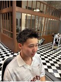 リバースセンターパートニュアンスパーマニュアンスウルフダウR