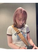 ペールピンク×ブラウン　グラデーション