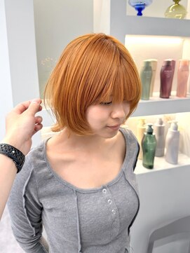 ミッシュバイアーバン(misch by urban.) 【mischハザマ】ブリーチ計２回!オレンジベージュが可愛い♪