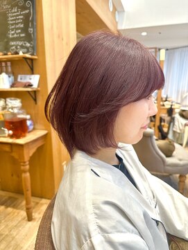 バイオレット 表参道店(Violet) 流れる顔まわりレイヤーボブ伸ばしかけボブピンクラベンダー