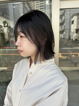 アドア 横浜(ADORE) ADORE横浜　レイヤーボブ×イヤリングカラー×ラベンダーグレー