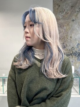 ソル ジングウマエ(SOL JINGUMAE) イヤリングカラーインナーカラーハイライトフェイスフレーミング