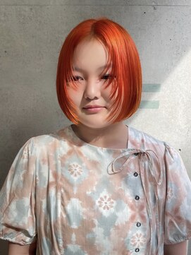 キャロルガーデンズ ボコカ 表参道(Carroll Gardens bococa) オレンジ　ボブ　レイヤー　顔まわり