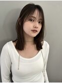 鎖骨ミディアム顔周りレイヤーシースルーバング