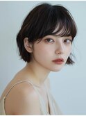 20代30代40代ナチュラル耳掛けミニボブ