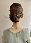 結婚式お呼ばれセット　シンプルシニヨン