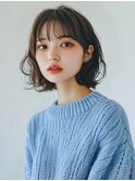 ボブパーマ 波巻きパーマ 顔周りカット 美髪 20代30代 艶髪