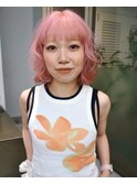 ペールミルクハイトーンピンクボブ