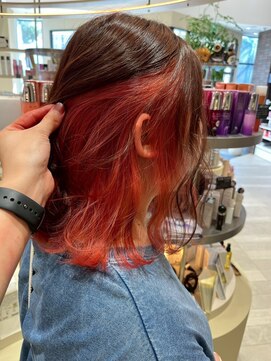ヘアーザラブズラフズ オーガニカ 北九州(HAIR THE LOVES LAUGHS ORGANICA) レッドカラー/インナーカラー/トリートメント