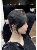 アイドル風重め顔周りカット
