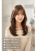 小顔韓国レイヤー×ブリーチなしベージュ