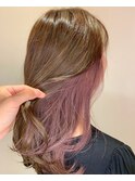 インナーカラー×ナチュラルブラウン×ピンクパープル【桶川駅】
