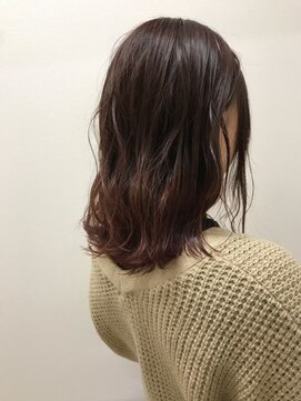 フロート 小阪店(float) ラベンダーカラー_マロンベージュ Aラインボブ かきあげ