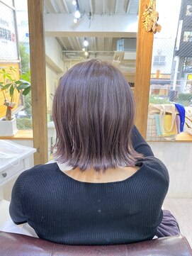 ニコフル(Nico-Hulu) 外ハネボブ　ハイライトパープル　【人形町/浜町/水天宮】