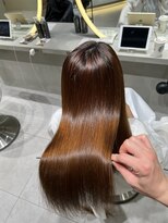 ロンドメリア 天神大名店(Lond Melia)&nbsp;★グレージュカラー斜めバングデザインカラーシルキー ベージュ