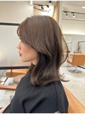 顔回り美人ミントアッシュレイヤー艶髪美髪スタイル【梅田】