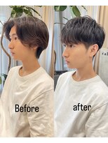 カルナ バイ エルモ(calna by ELMO)&nbsp;スーツ短髪ツーブロック束感モテる黒髪シークレットパーマ流行