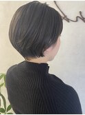 大人女性/透明感カラー/ツヤ髪/グレージュ/アッシュ/ショート