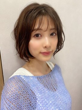 ノラ ギンザ(NORA GINZA) シースルーバング×小顔ボブ×Mixパーマ 20代30代40代