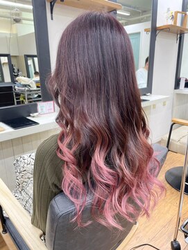 カノン(kanon) 【kanon松戸】青木優歩　淡めピンクのグラデーションカラー