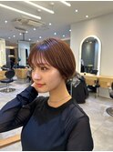  髪質改善＊くすみベージュ前上がりショート＊【Zina天王寺】