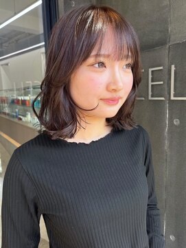 セル(CELL) ショコラグレージュ　ミディアム　顔周りレイヤー　透明感